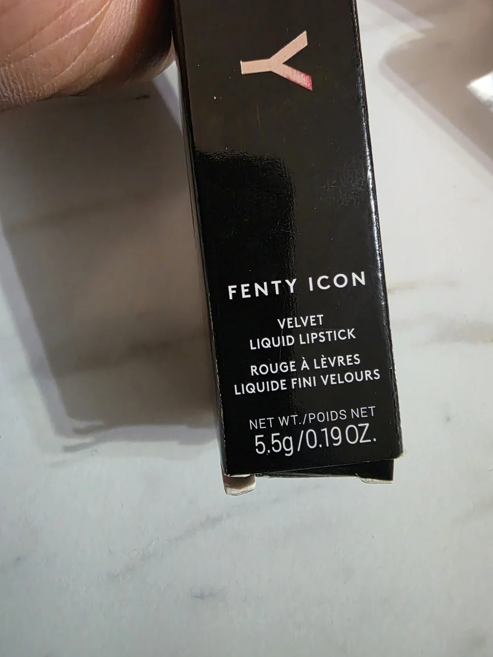 Fenty Beauty Velvet Liquid Lipstick in Black Box with Rose Gold Logo